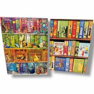 The Art of Fine Gifts 2 Notecards Bookshelves Women Books for Girls Prints